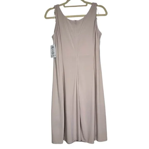 R&M Richards Womens 2 Piece Ruffled Lace Jacket & Dress Champagne Size 6P - Picture 10 of 16